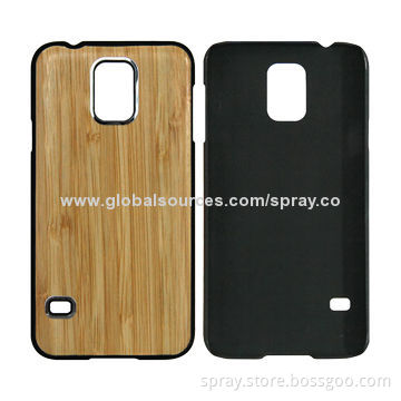 Natural wooden bamboo PC case for Samsung Galaxy S5, can laser customize patterns on surface